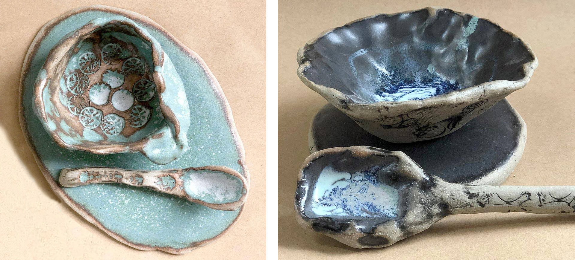 photo of ceramic bowls and spoons from Art Connects